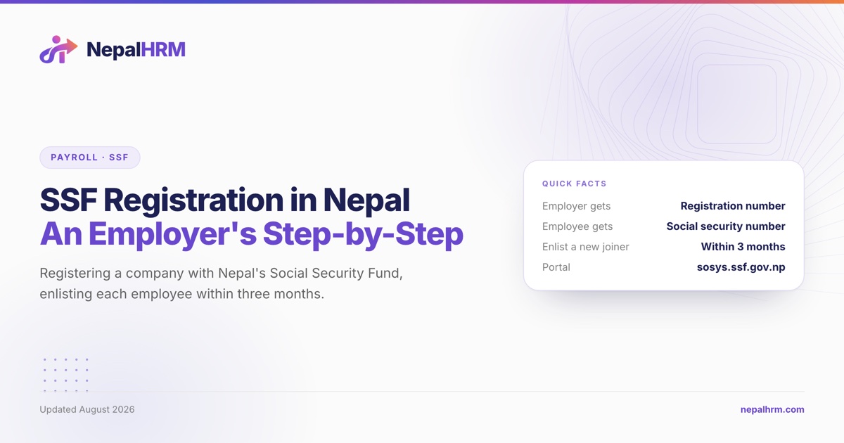 Two-step SSF enrolment: an employer registration number, then a social security number for each employee